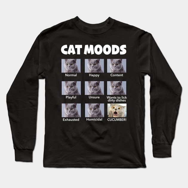 Cat Moods Long Sleeve T-Shirt by jrgmerschmann